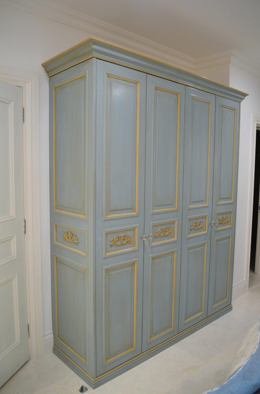 French provincial wardrobe in blue