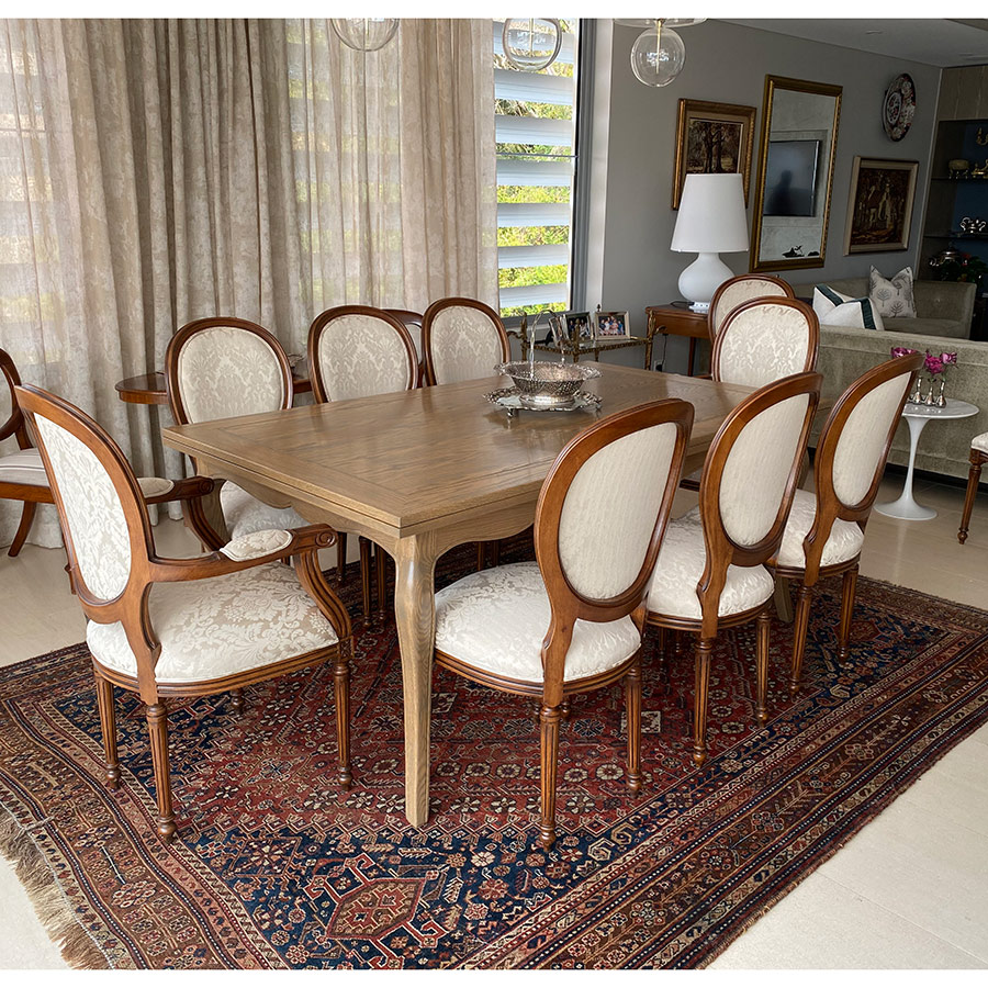 French Oval Back Dining Chairs Walnut, Oval Back Dining Room Set