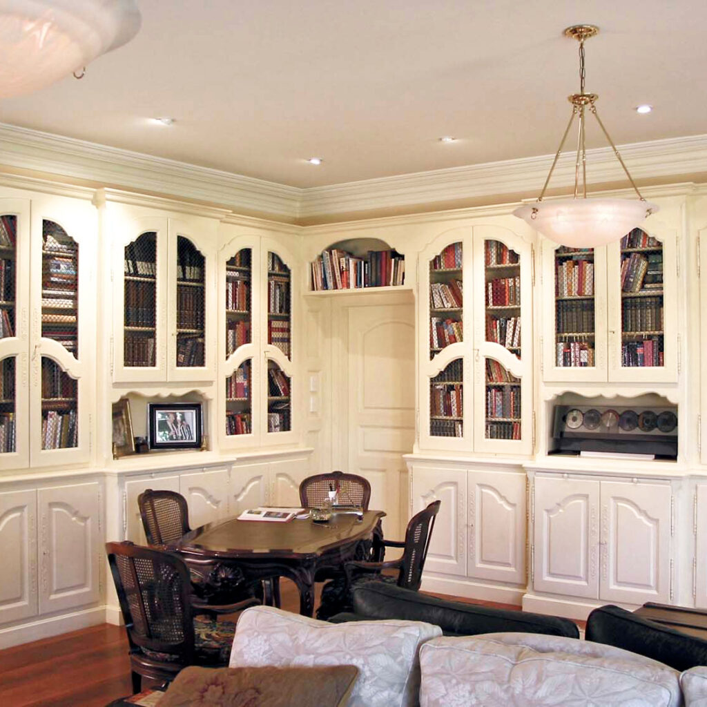 French provincial Bookcases Sydney & Australia Timber, White, Hamptons