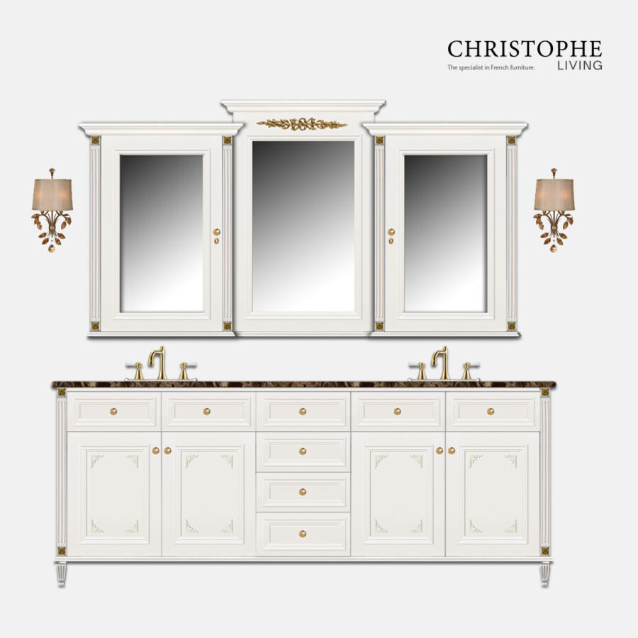 french hamptons bathroom cabinet and vanity, designed in sydney, customisable