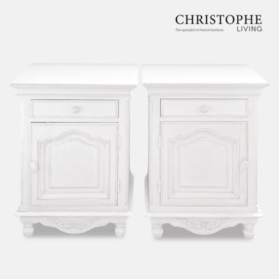 French Hamptons style Bedside tables white