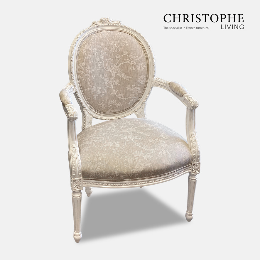 White french provincial occasional chair