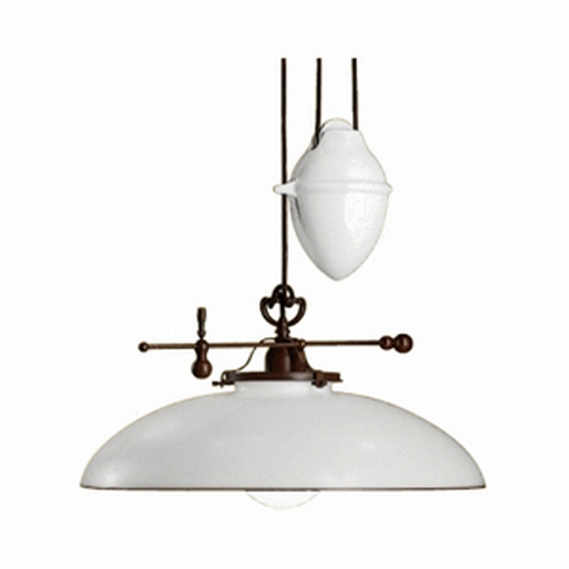 Murano Crossbar Pendant with Curved Dish and Plain Counterweight
