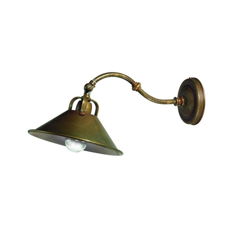 Pavia Swivel Wall Light with S Arm in Brass