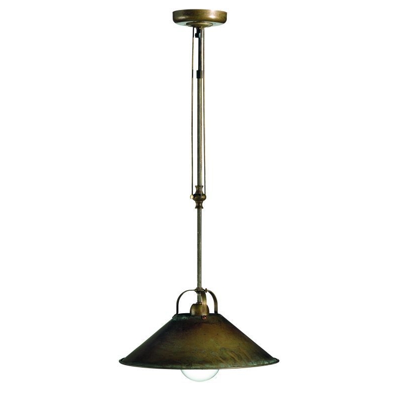 Pavia Fixed Pendant Light Large in Brass/Iron
