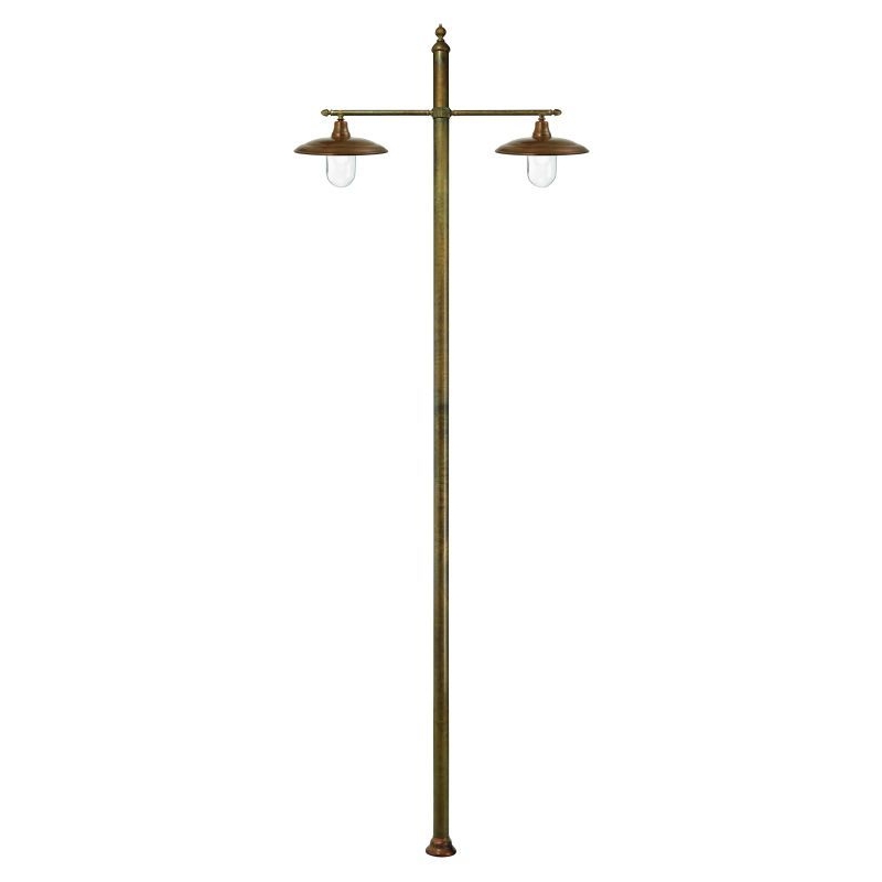 Savona Twin Lamp Post with Curved Dish