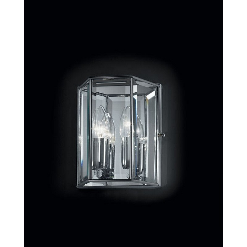 Marsia Faceted Twin Wall Light Small in Chrome