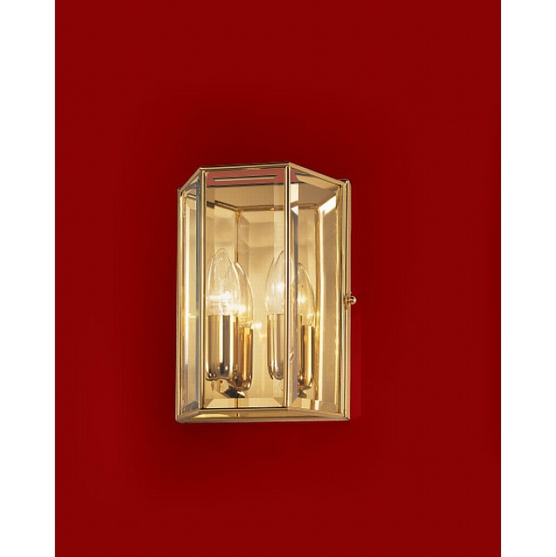 Marsia Faceted Twin Wall Light Small in Gold