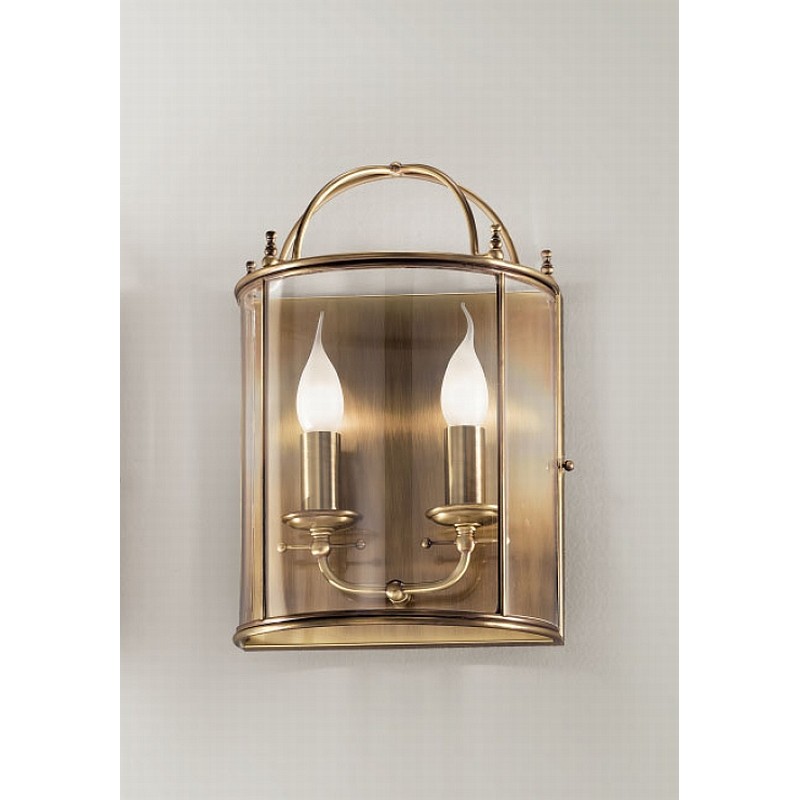 Marsia Twin Bulb Wall Light in Brass