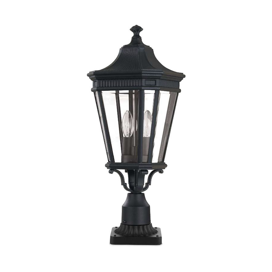 Paris Medium Pedestal Lantern in Black