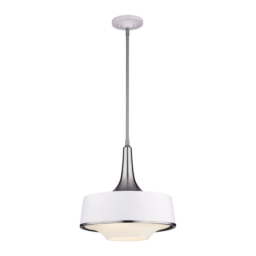 Twila Pendant in Steel and White