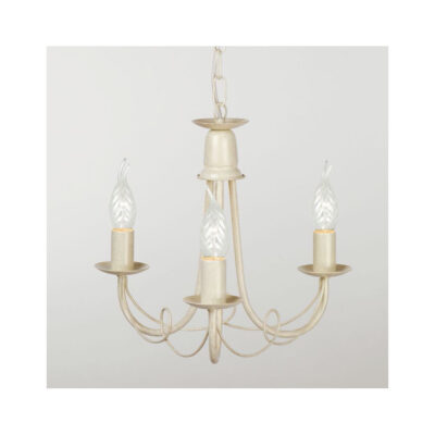 Claudine 3Lt Chandelier in Ivory/Gold