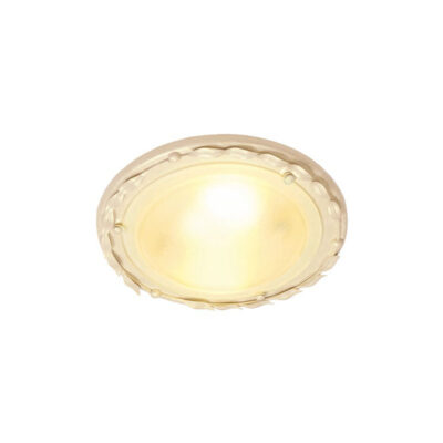 Elise Flush Ceiling Light in Ivory/Gold