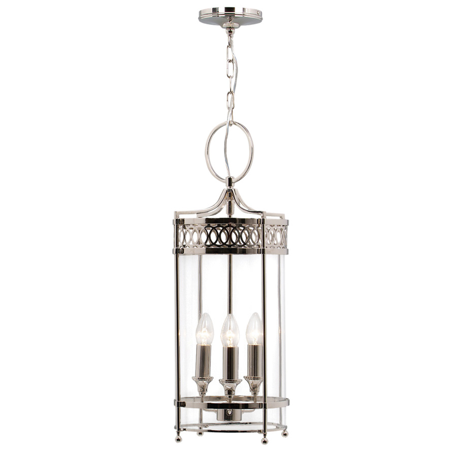 Victoire 3Lt Chain Lantern in Polished Nickel