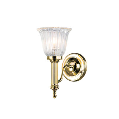 Aubrey Bathroom 1lt Wall Light in Polished Brass