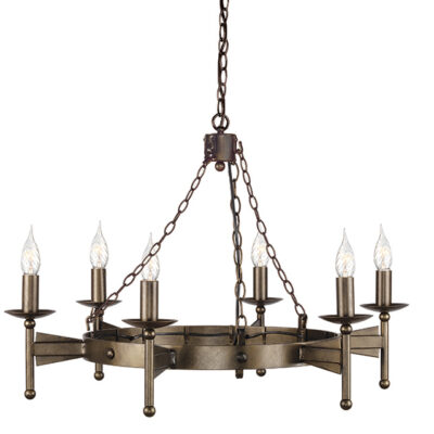 Charlemagne 6Lt Wrought Iron Chandelier