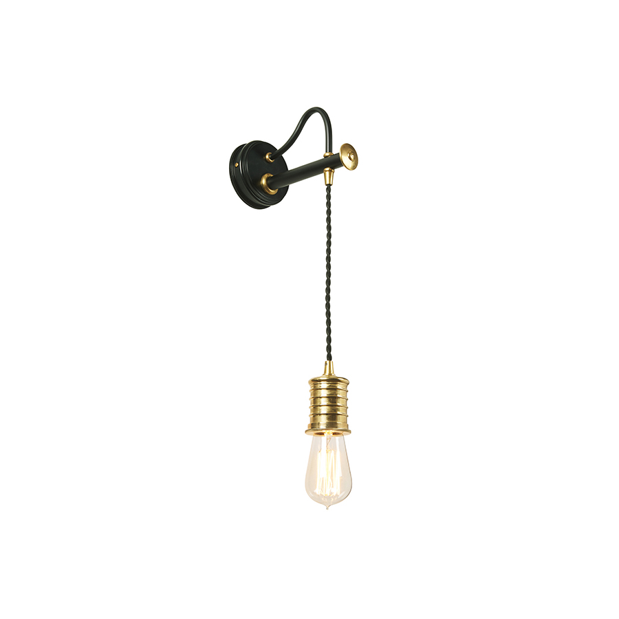 Hellier Wall Light in Black and Brass