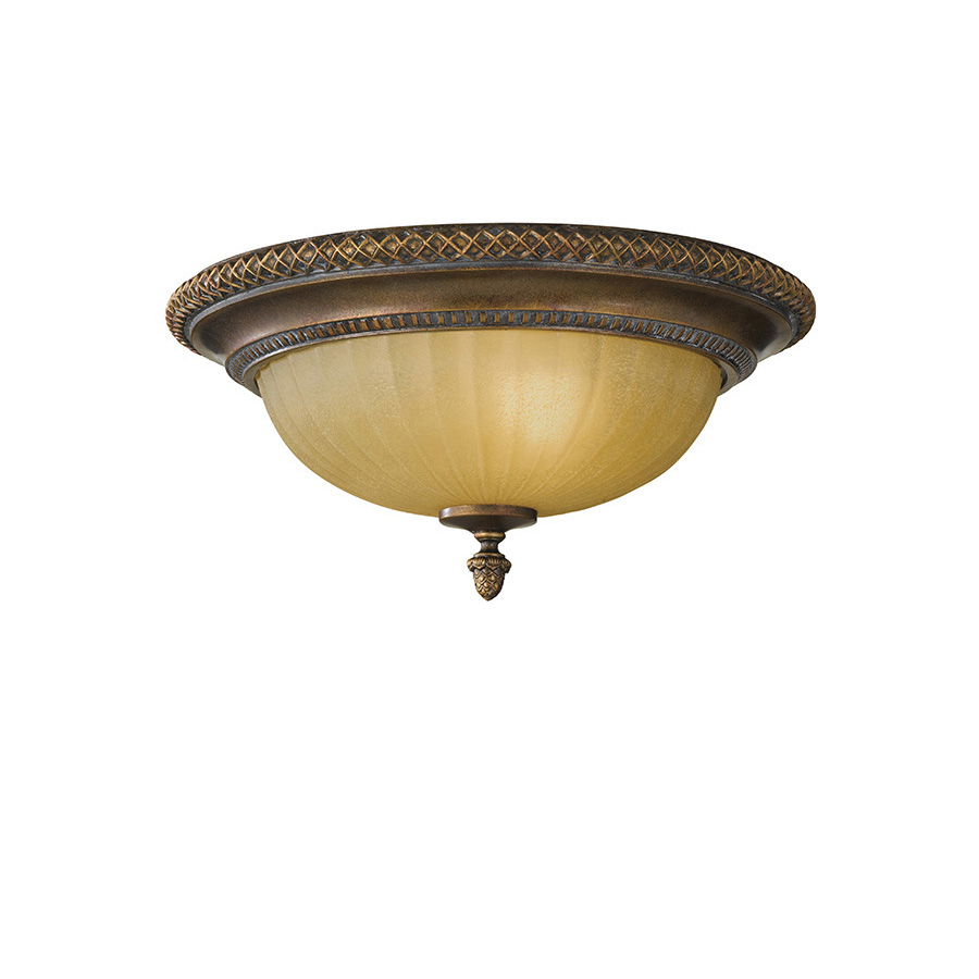 Victoria Flush Ceiling Light in Gold and Bronze
