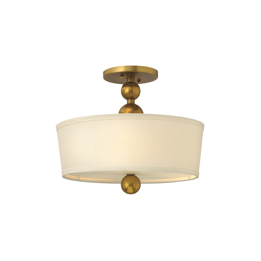 Rollo 3Lt Semi-Flush Ceiling Light in Vintage Brass