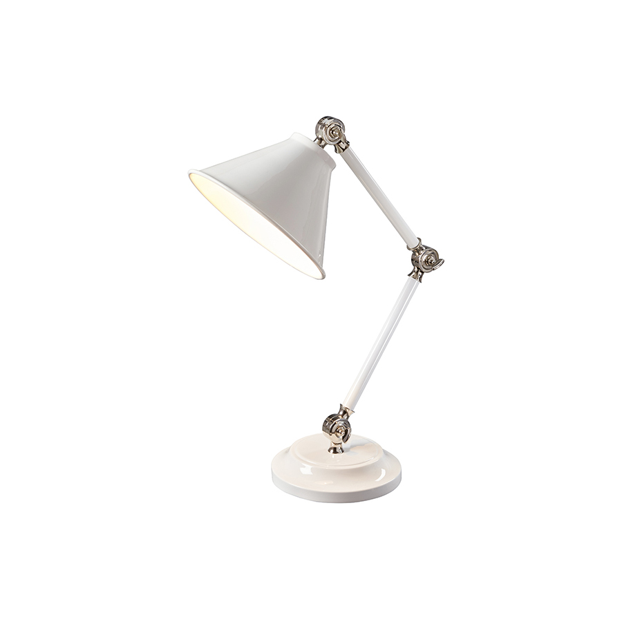 Uernon Mini Table Lamp in White and Nickel