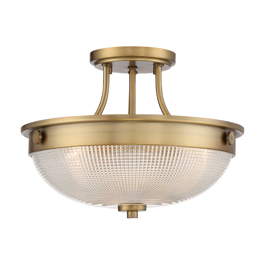Roxbury Semi-Flush Ceiling Light in Brass