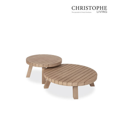 Bondi Elegance Round Coffee Table in Natural Teak Timber for Outdoor Patio