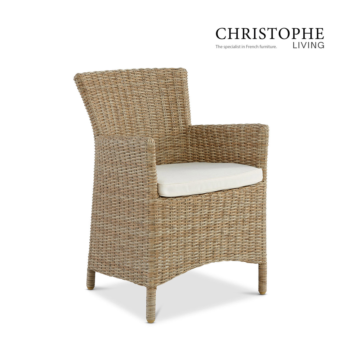 Four Mile Classic Outdoor Dining Chair in Natural Synthetic Rattan and Wicker weave