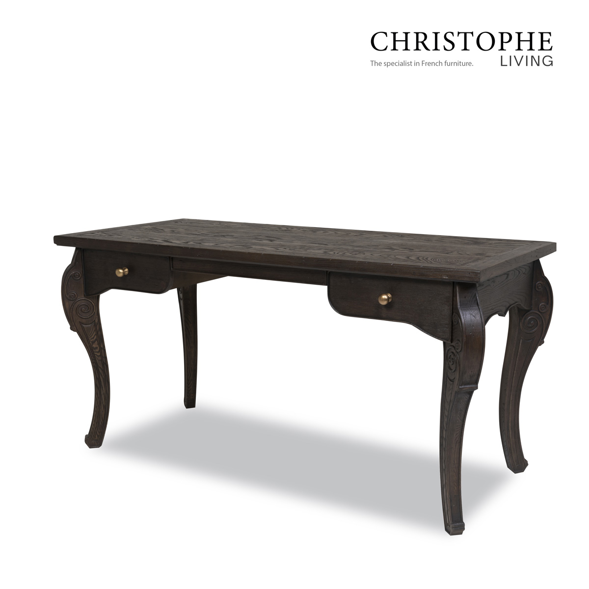 Pacific Study Writing Desk in Charagonal Charcoal Finish