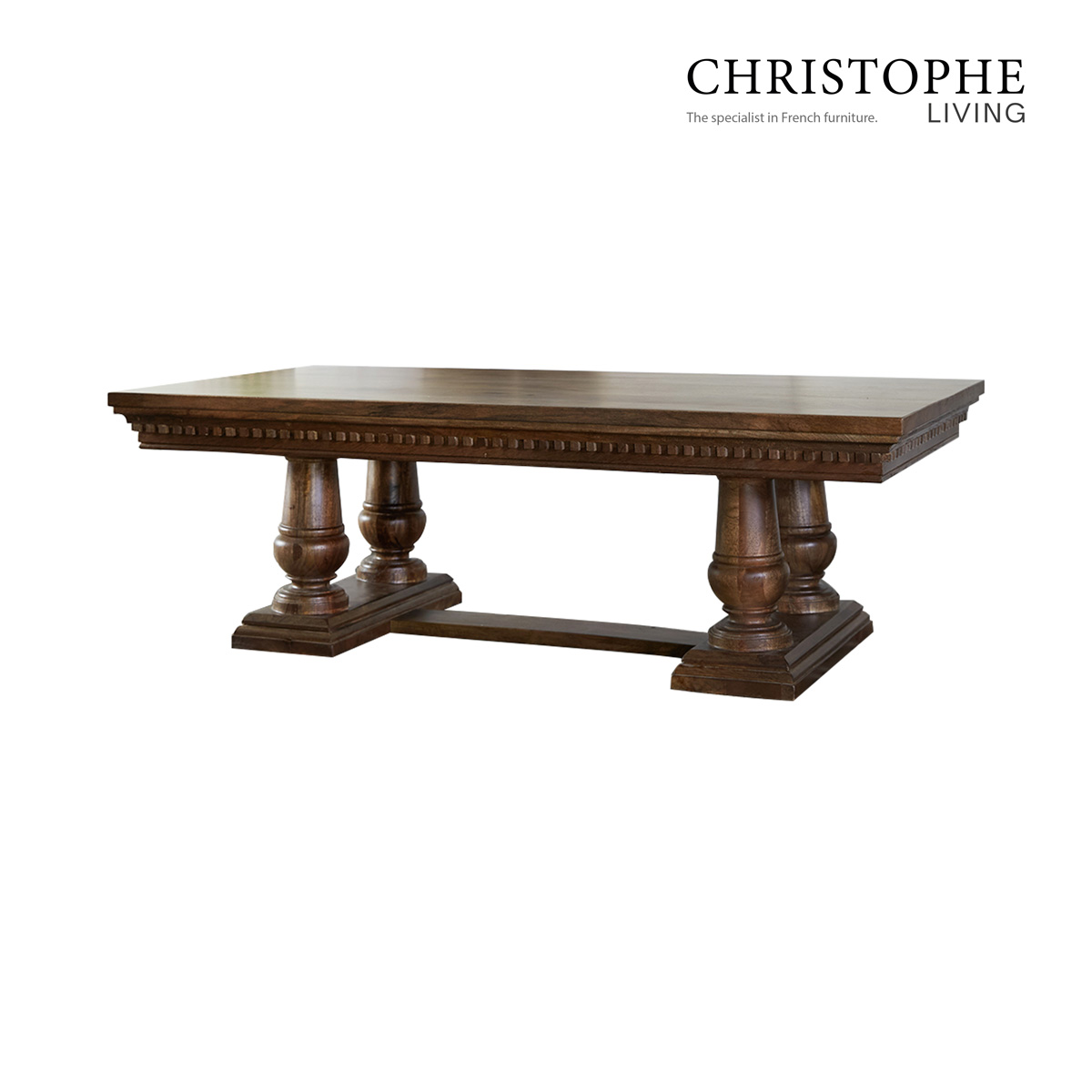 Valentino French Provincial Living Room Coffee Table - Dark Walnut Solid Timber Finish