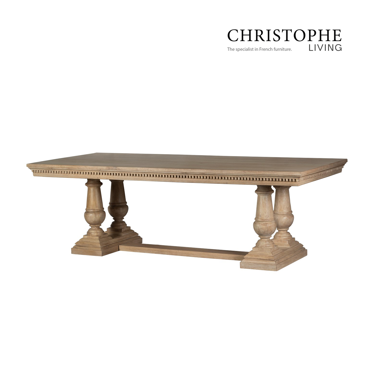 Valentino French Provincial Coffee Table - Solid Timber in Light Walnut Finish for Living Room
