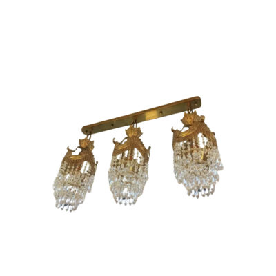 Adelaide Ornate 9-Light Pendant in Brass and Crystal