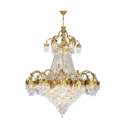 Adelaide Grand Majestic 52-Light Chandelier in Brass and Crystal