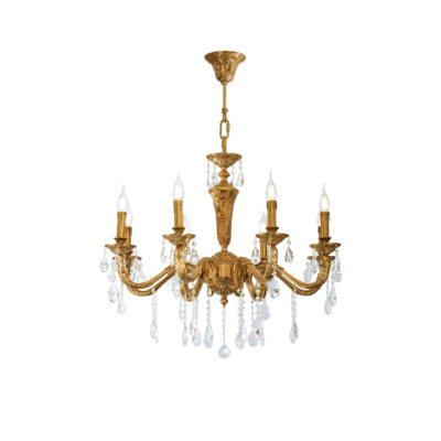 Adelaide Classic 8-Light Chandelier in Brass and Crystal