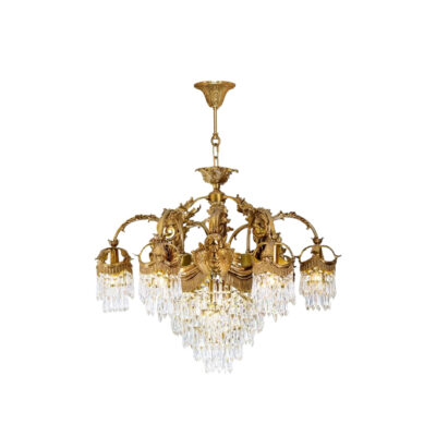 Adelaide Elegant 9-Light Chandelier in Brass and Crystal