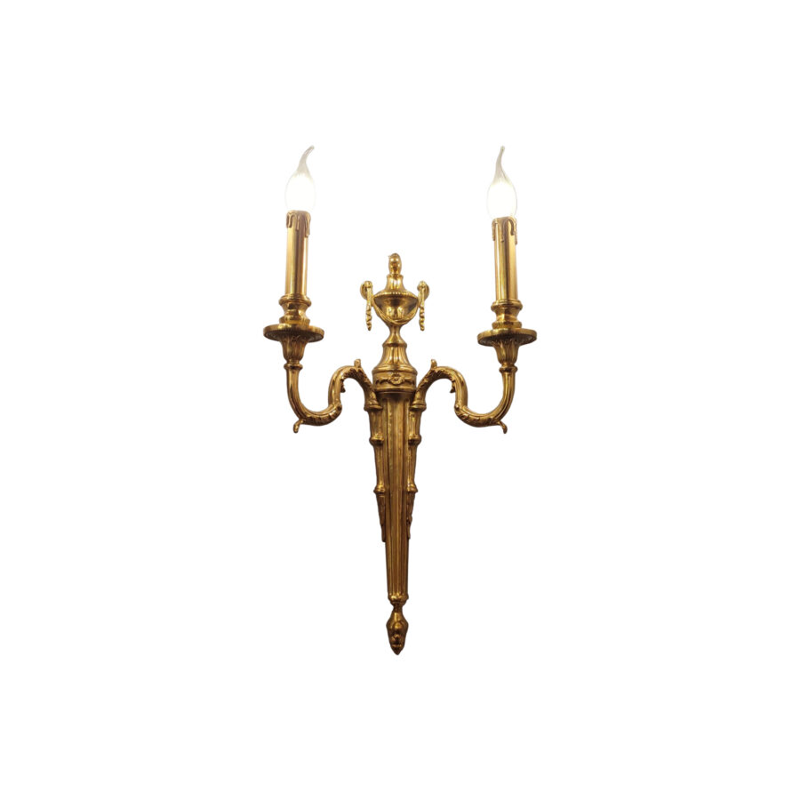 Adele Classic Dual-Light Wall Lamp in Candle Effect Brass