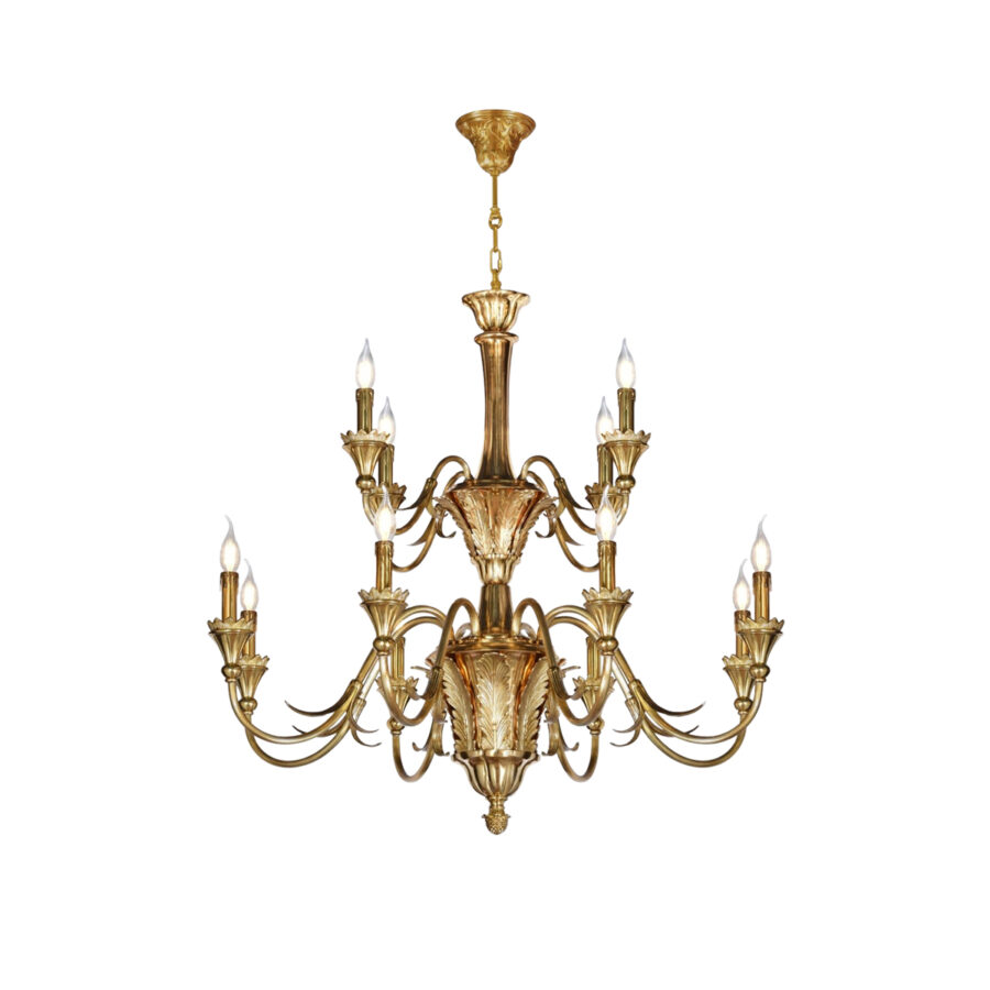 Adeline Ornate 11-Light Chandelier in Brass