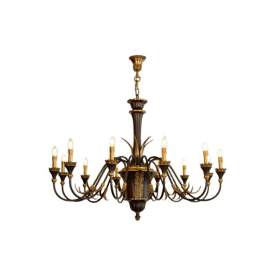 Adeline Elegant 12-Light Chandelier in Antique Brass Finish