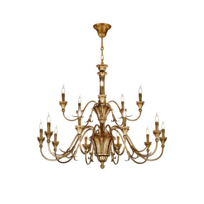 Adeline Ornate 15-Light Chandelier in Brass