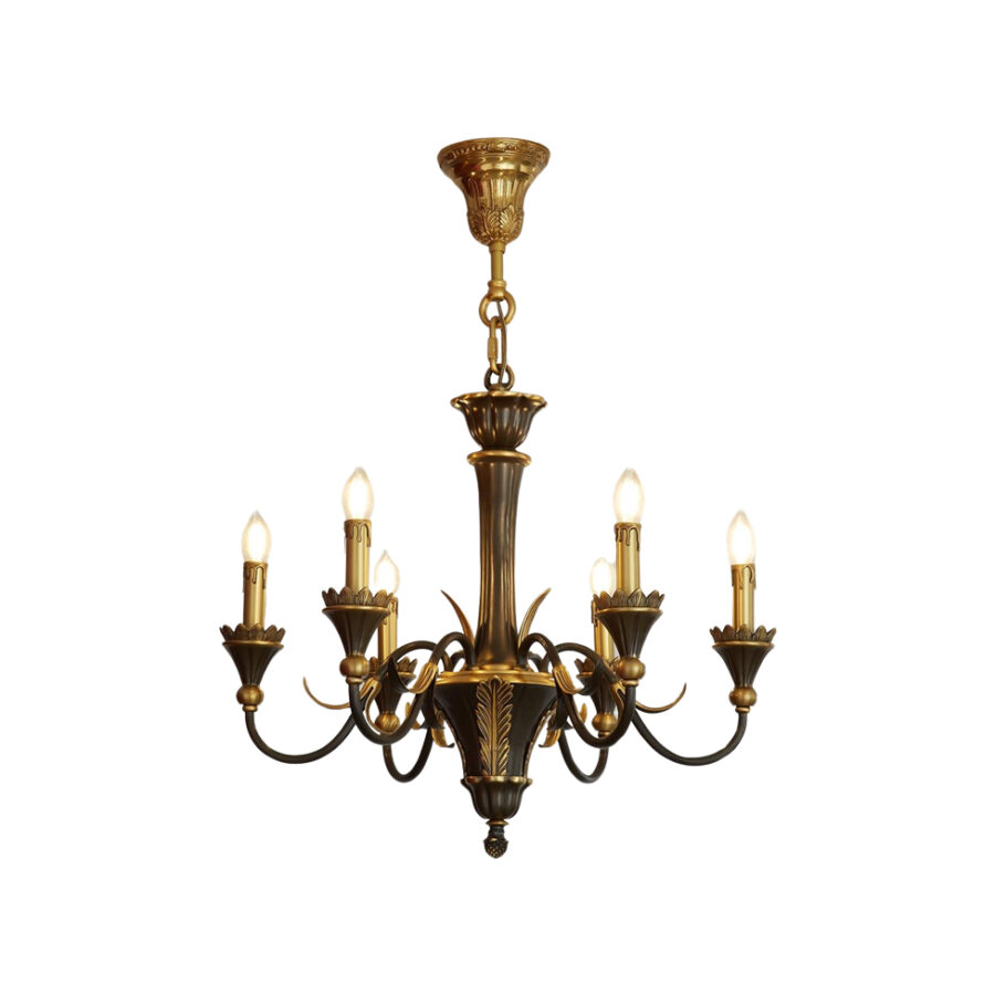 Adeline Classic 6-Light Chandelier in Antique Brass Finish