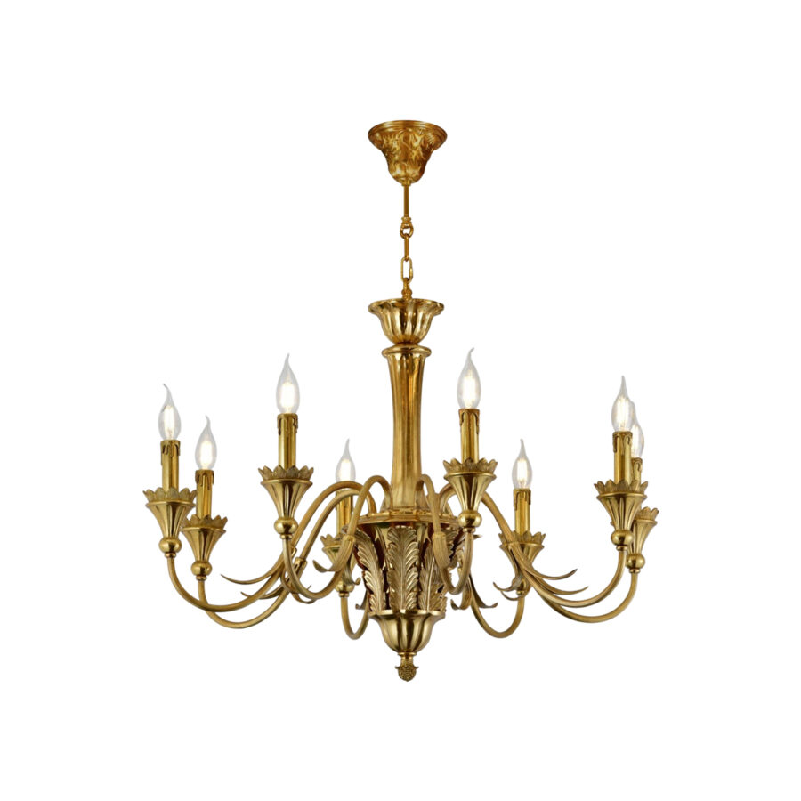 Adeline Ornate 8-Light Chandelier in Brass