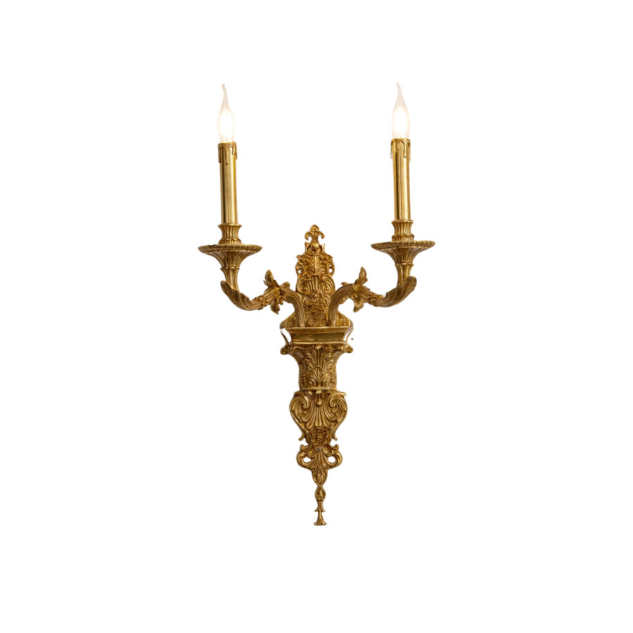 Amélina Ornate 2-Light Wall Lamp in Brass