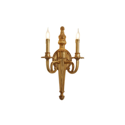 Béatrice Elegant Dual-Light Wall Lamp in Brass Wall Plate