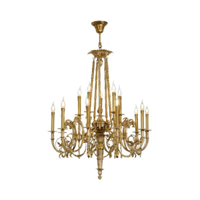 Catherine Ornate Grand 15-Light Chandelier in Brass