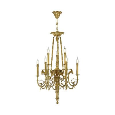 Catherine Ornate 9-Light Chandelier in Luxurious Brass