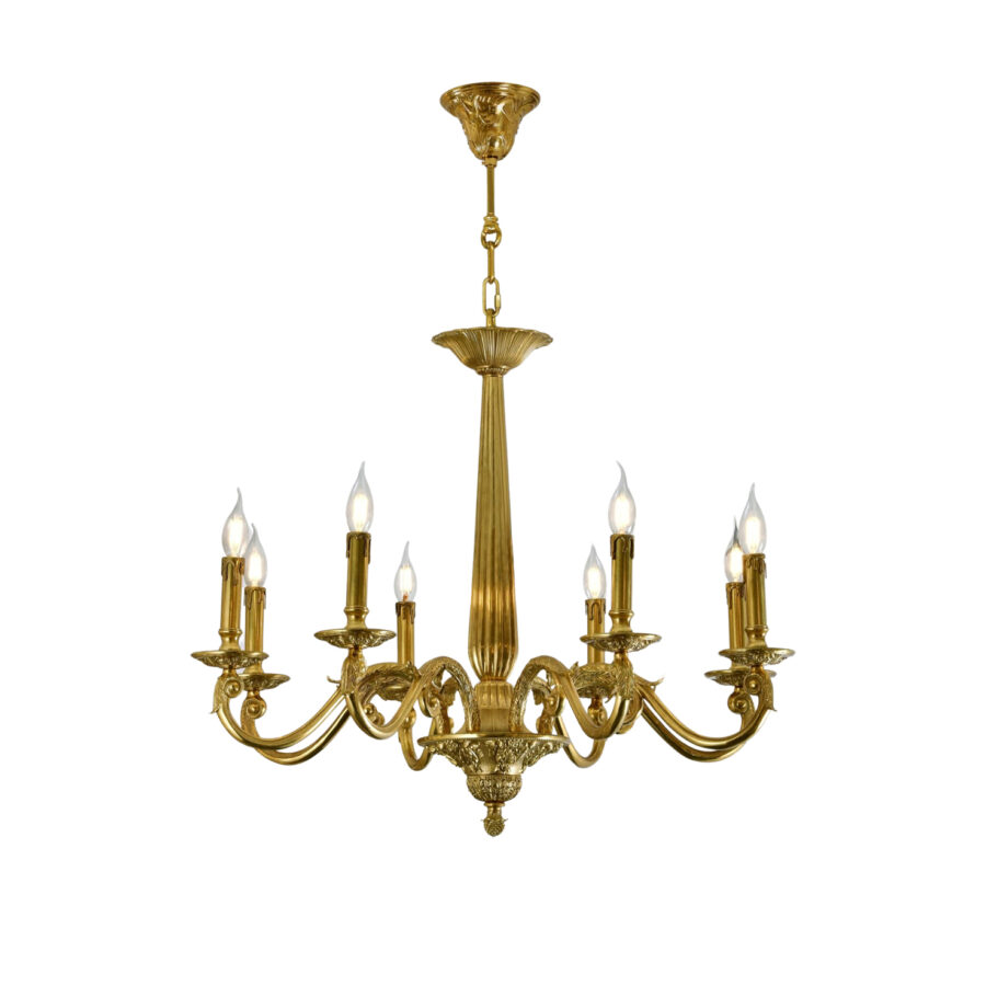 Claudette Elegance 8-Light Chandelier in Brass Candle Effect