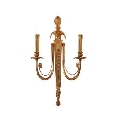 Fabienne Elegant 2-Light Wall Lamp with Candle Effect in Brass