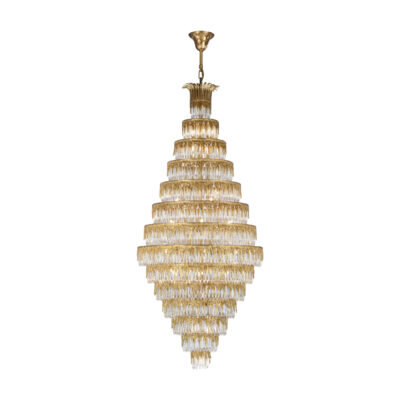 Henrietta Grandiose Thirty-One Light Chandelier in Ultra Luxurious Brass and Crystal