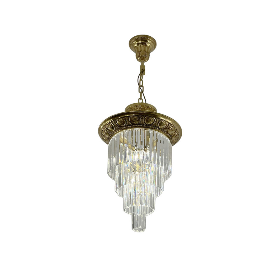 Renata Elegant 6-Light Chandelier in Brass and Crystal