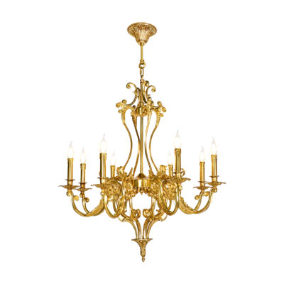 Seraphina Hourglass Figure Elegant 8-Light Chandelier in Brass