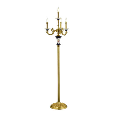 Tatiana Classic 4-Light Floor Lamp in Painted Ceramic and Brass